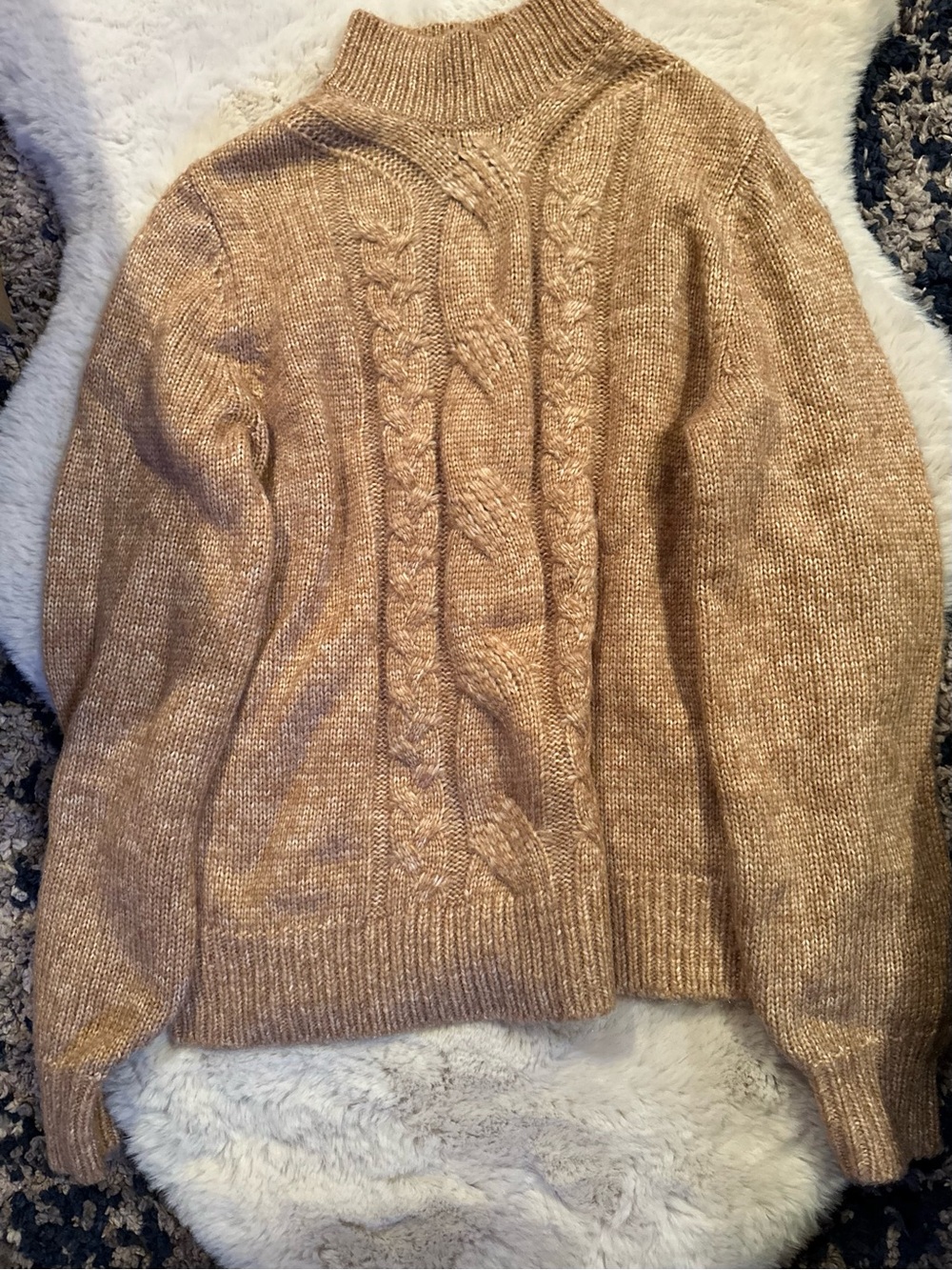 Banana Republic Cable Knit Turtleneck Sweater - Camel